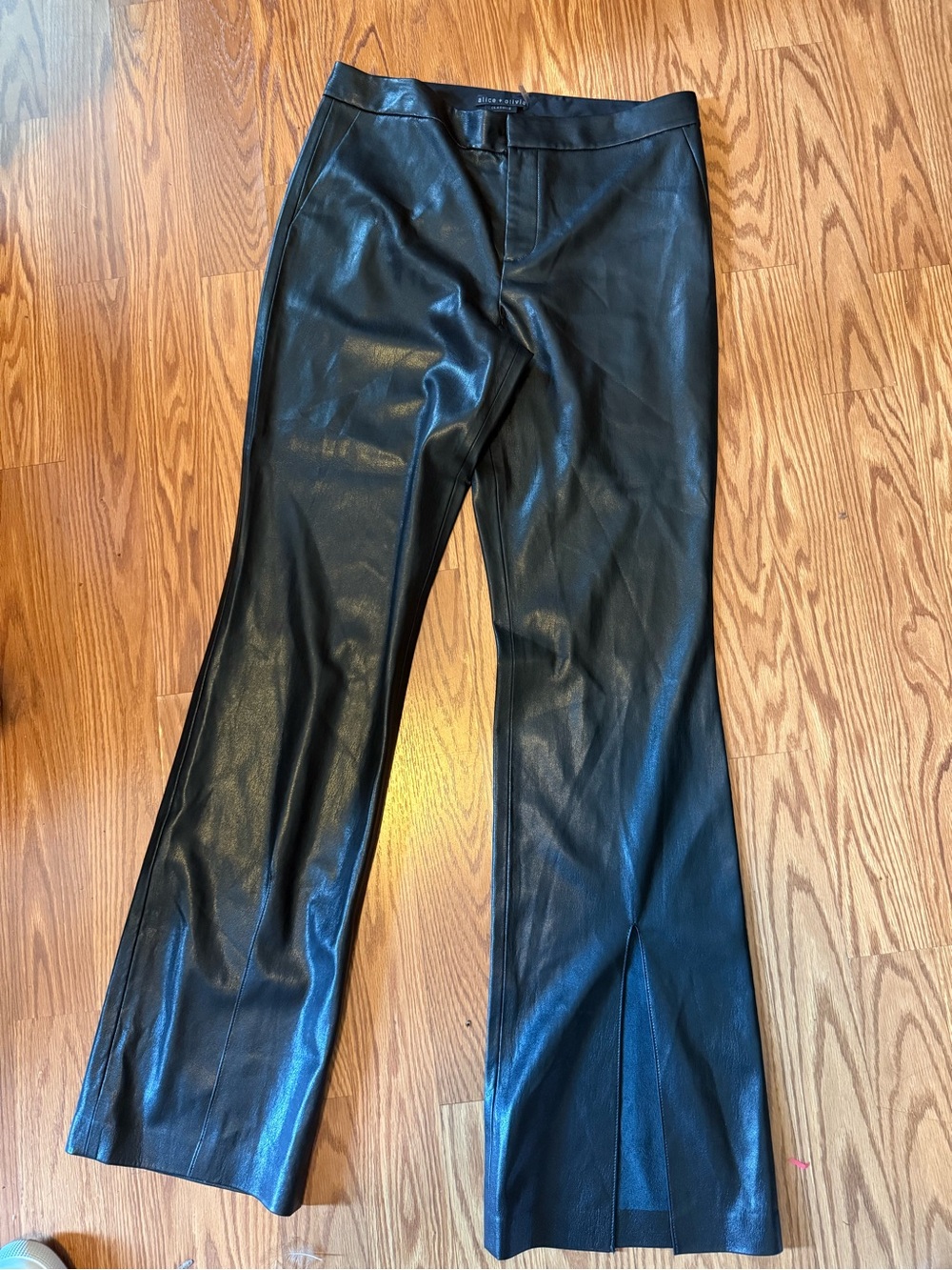 Alice + Olivia Black Faux Leather Pants